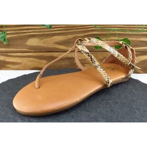 Yosi Samra‎ Sz 8 M Brown Thong Synthetic Women Sandals